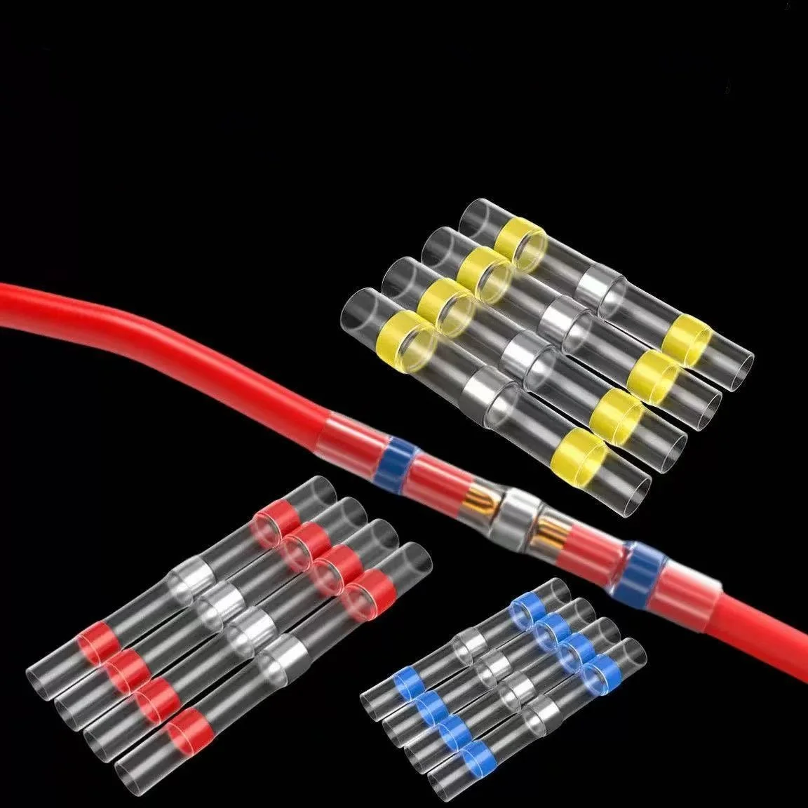 Conector de Cable de coche eléctrico de contracción térmica empaquetado en caja, terminales de extrusión de soldadura, bloque de terminación de Cable, 50 Uds. - imagen 4