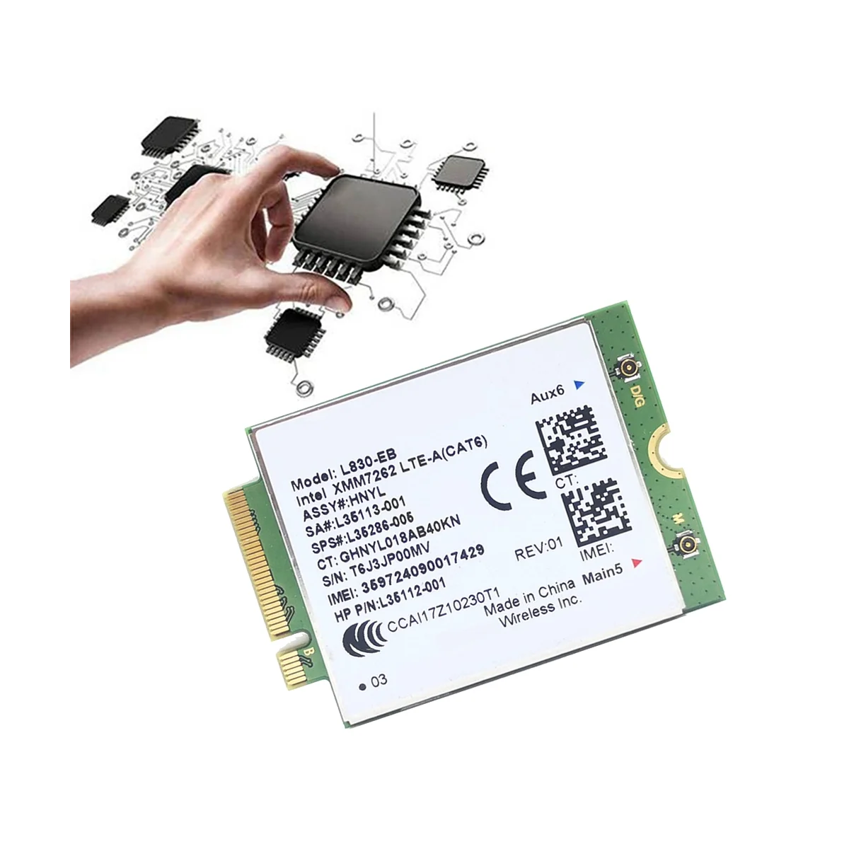 Tarjeta WIFI L830-EB + 2xantena 4G LTE L830 L35286-005 LTE, módulo Cat6 300Mbps para HP 640, 650, G5, 840, 846, 850, G6, X360, 830 - imagen 3