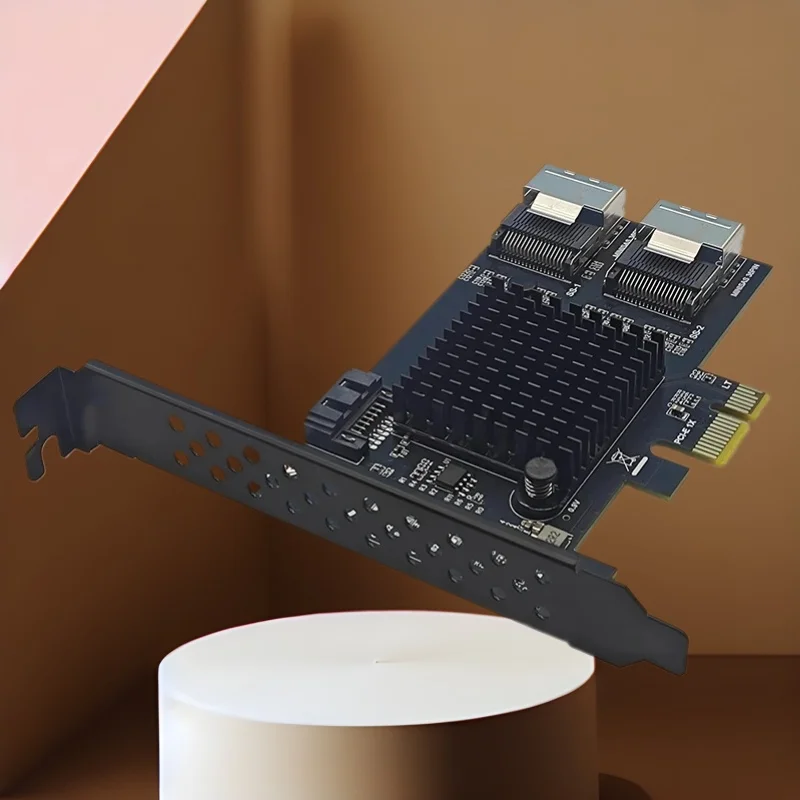 PCI Express X1 a 2 puertos MiniSAS SFF-8087 + 1 puerto SATA3.0 tarjeta de expansión RTL9101 Chip 9 puertos SATA 3,0 6Gb convertidor para escritorio