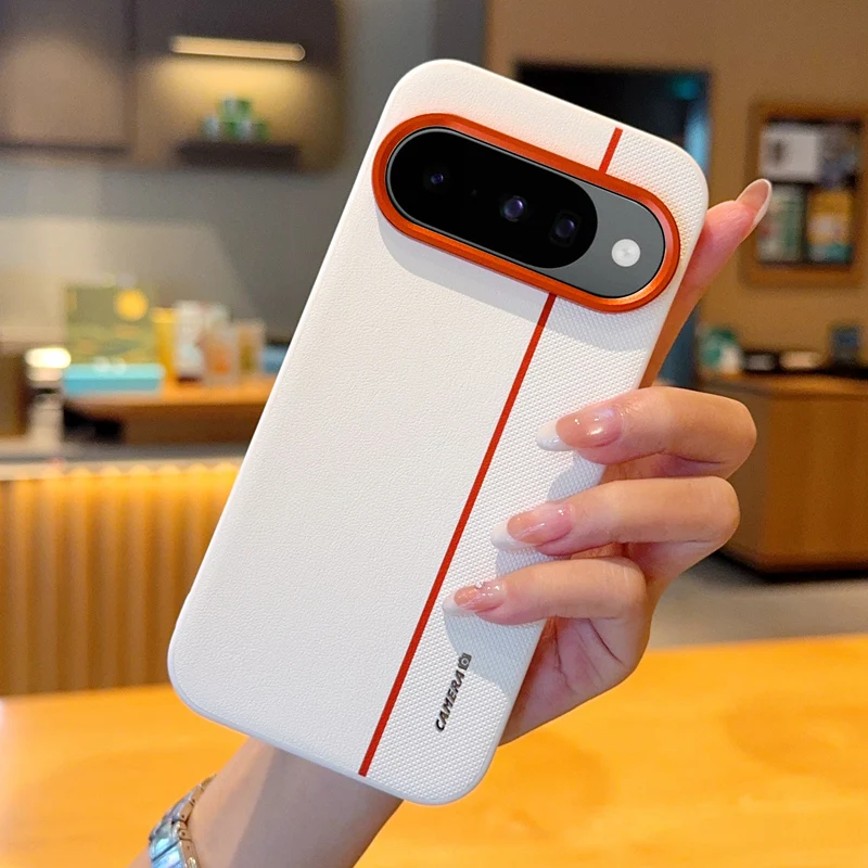 Para Google Pixel 10 Pro XL 10 Pro funda de lujo de cuero PU empalme de colores funda protectora ultrafina para Google Pixel10