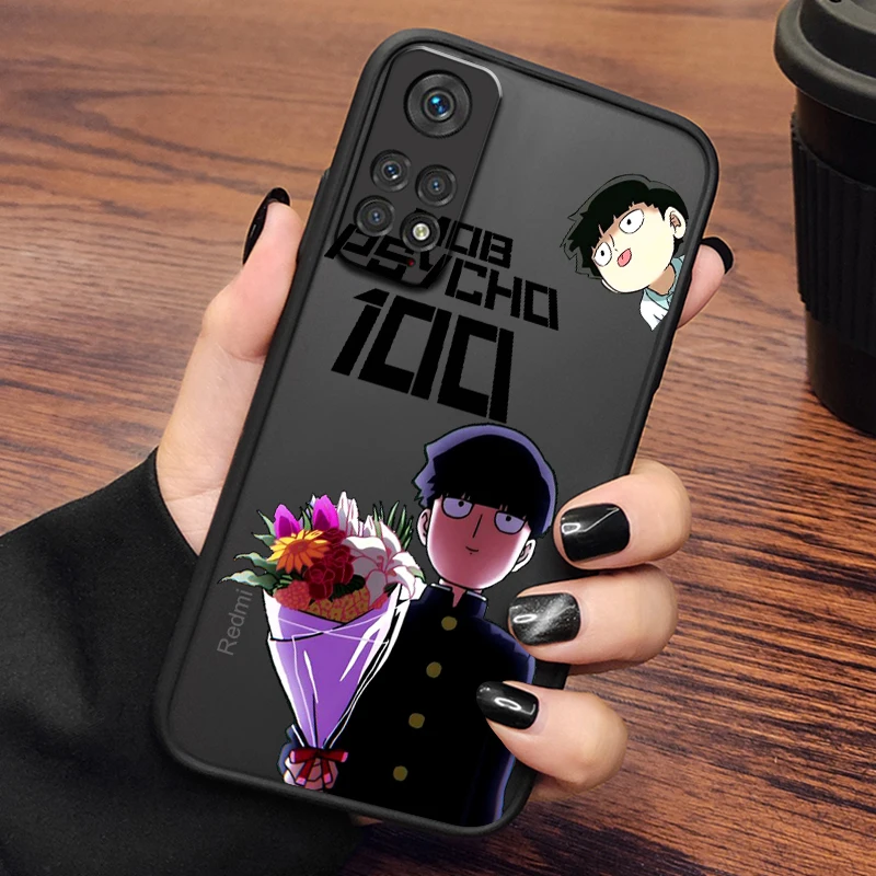 Mob Psycho 100 Comic Anime Art Frosted translúcido para Redmi Note 13R 13 12 12S 12T 11 11T 11E 10 Pro Plus 5G funda de teléfono de TPU - imagen 3