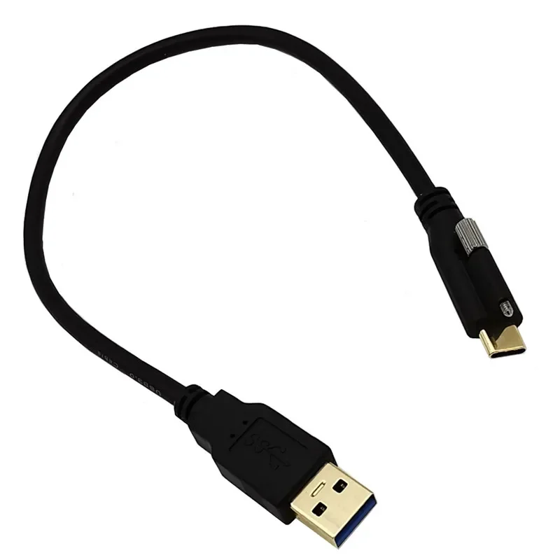 Conector de bloqueo USB 3.1 tipo C a cable de datos USB3.0 estándar con tornillo de montaje en panel 0,3 M 1 M 2 M 3 M