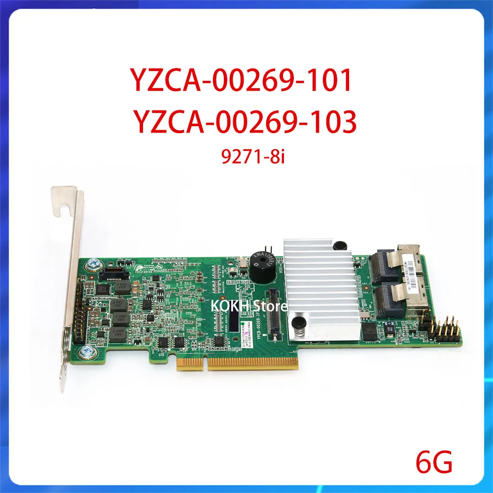 YZCA-00269-103 9271-8i PCI-E 3,0 tarjeta controladora Raid SAS de 8 puertos 6Gbps SAS2208 8087 para tarjeta RAID de servidor Inspur