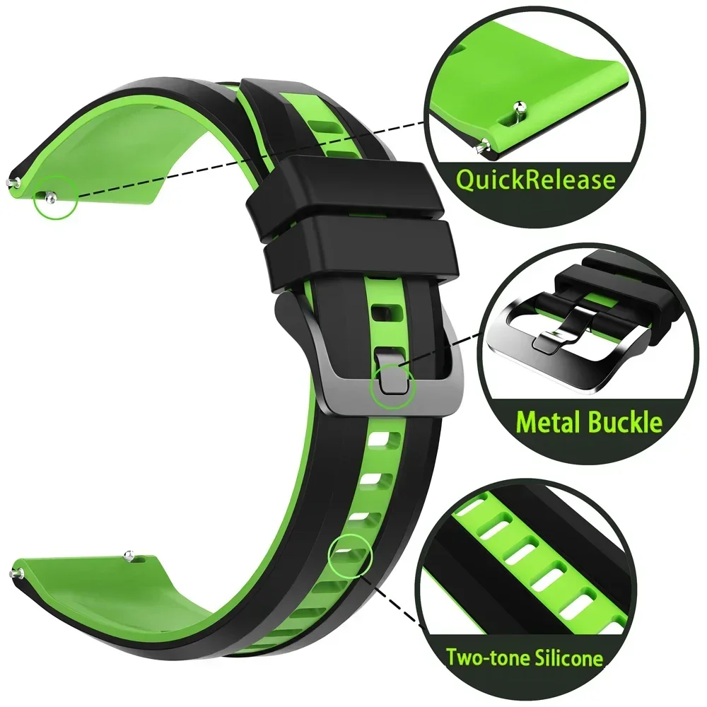 Correa deportiva de silicona de 22mm para TicWatch Pro 3 Ultra GPS LTE E2 S2 Pro X GTW 2021, pulseras para reloj inteligente, Correa para hombres y mujeres - imagen 5