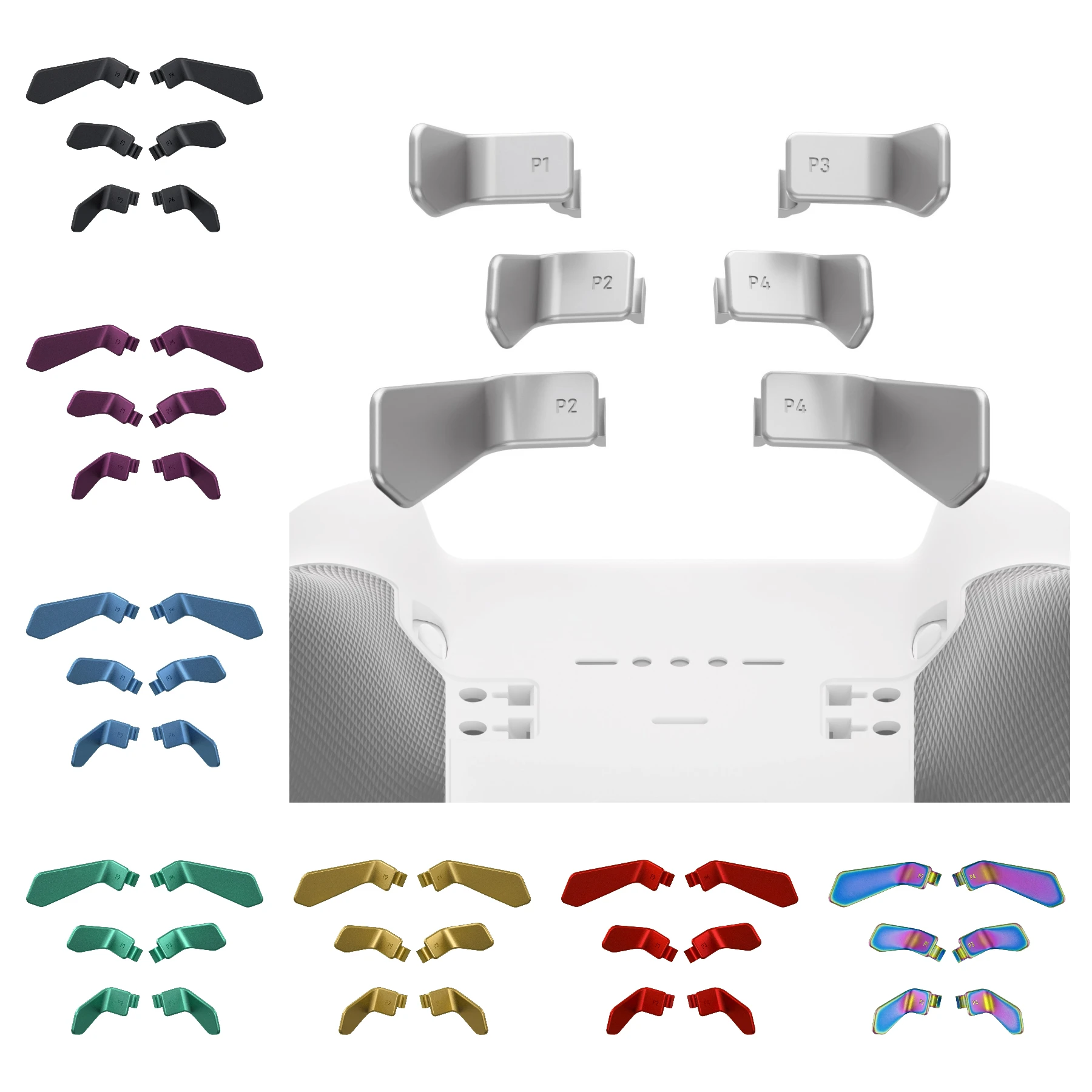 eXtremeRate Swift Paddle para Xbox Elite 1, controlador Xbox Elite 2, paletas traseras intercambiables de repuesto 6 en 1 - Negro