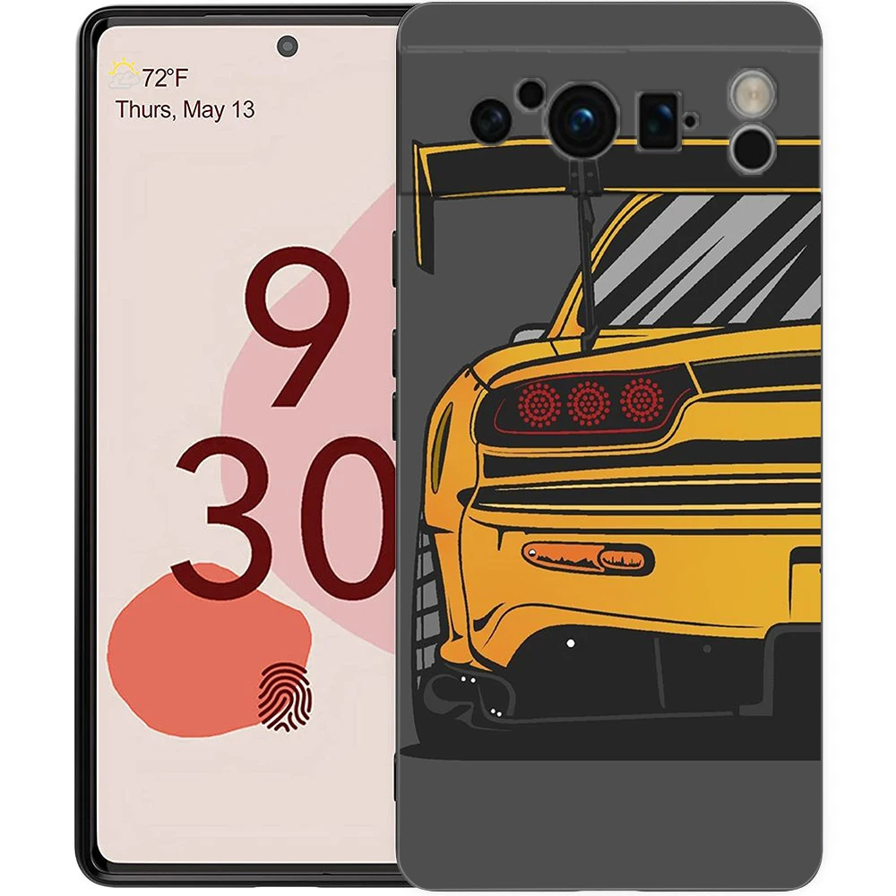 Funda de teléfono deportiva JDM para coche, carcasa de TPU suave para Google Pixel 8 A 7 6 Pro, Pixel 6A, silicona A prueba de golpes, color negro, Japón - imagen 2