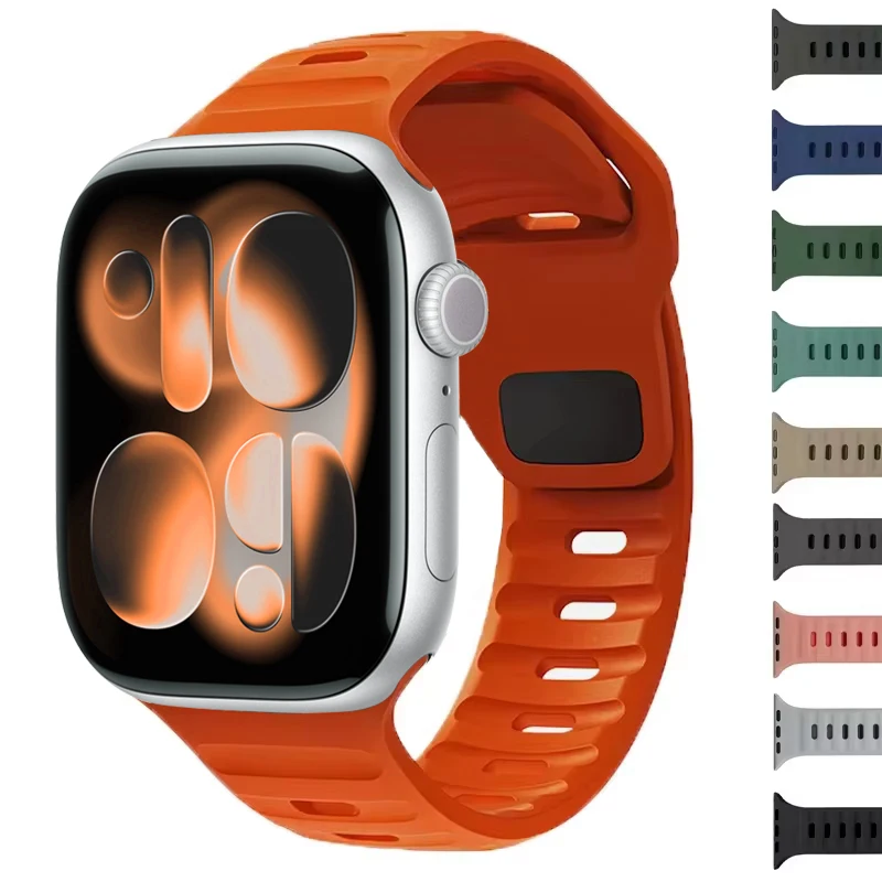 Correa de silicona para Apple Watch Ultra 2 3 bandas 49mm 44mm 45mm 46mm 41mm S10 42mm pulsera iwatch Series 11/10/9/8/7/6