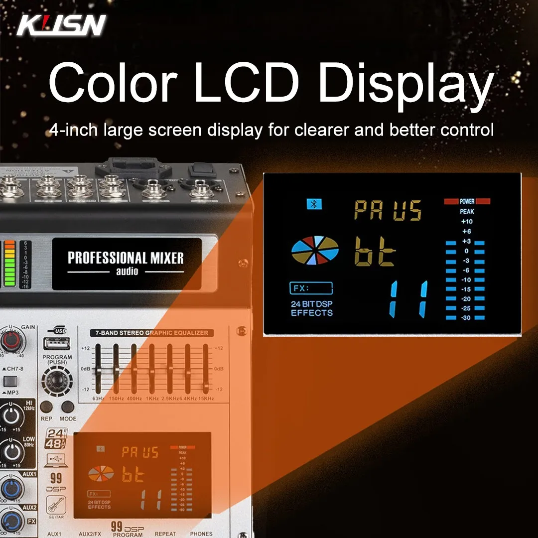 Mezclador Digital de 8 canales 99 DSP, consola mezcladora de Audio profesional, Mini mezclador de sonido, consola Soundcraft con Bluetooth, MP3, USB - imagen 5