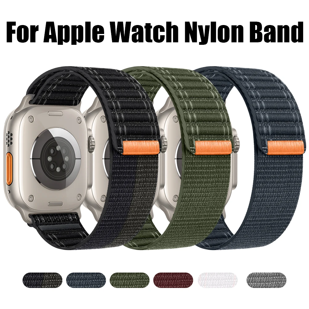 Correa deportiva de nailon transpirable para Apple Watch Series 9, 8, 7, 6, 5 SE, iWatch Ultra 2, 49mm, 45mm, 44mm, 41mm, 40mm - imagen 2