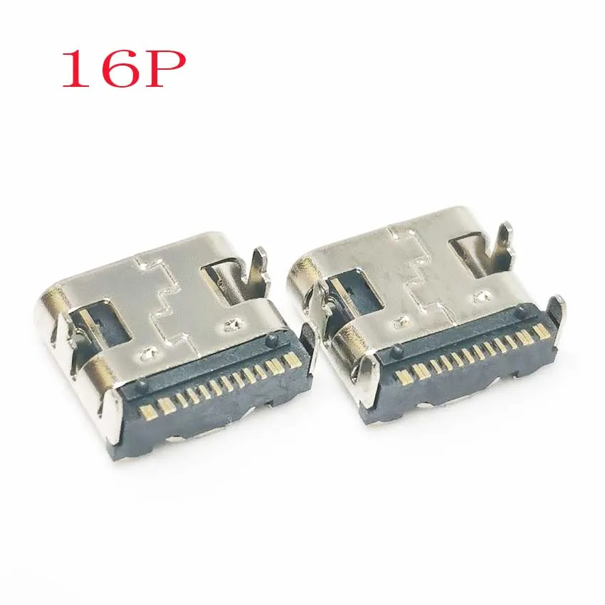 1/5/10 Uds. Conector de enchufe SMT de 16 pines Micro USB tipo C 3,1 colocación hembra SMD DIP para diseño de PCB DIY carga de alta corriente - imagen 2