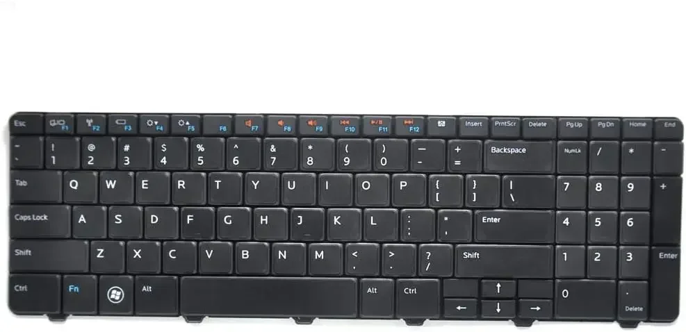 Teclado de repuesto compatible con Dell Inspiron 15R 5010 M5010 M501R N5010 Series Diseño negro EE. UU.