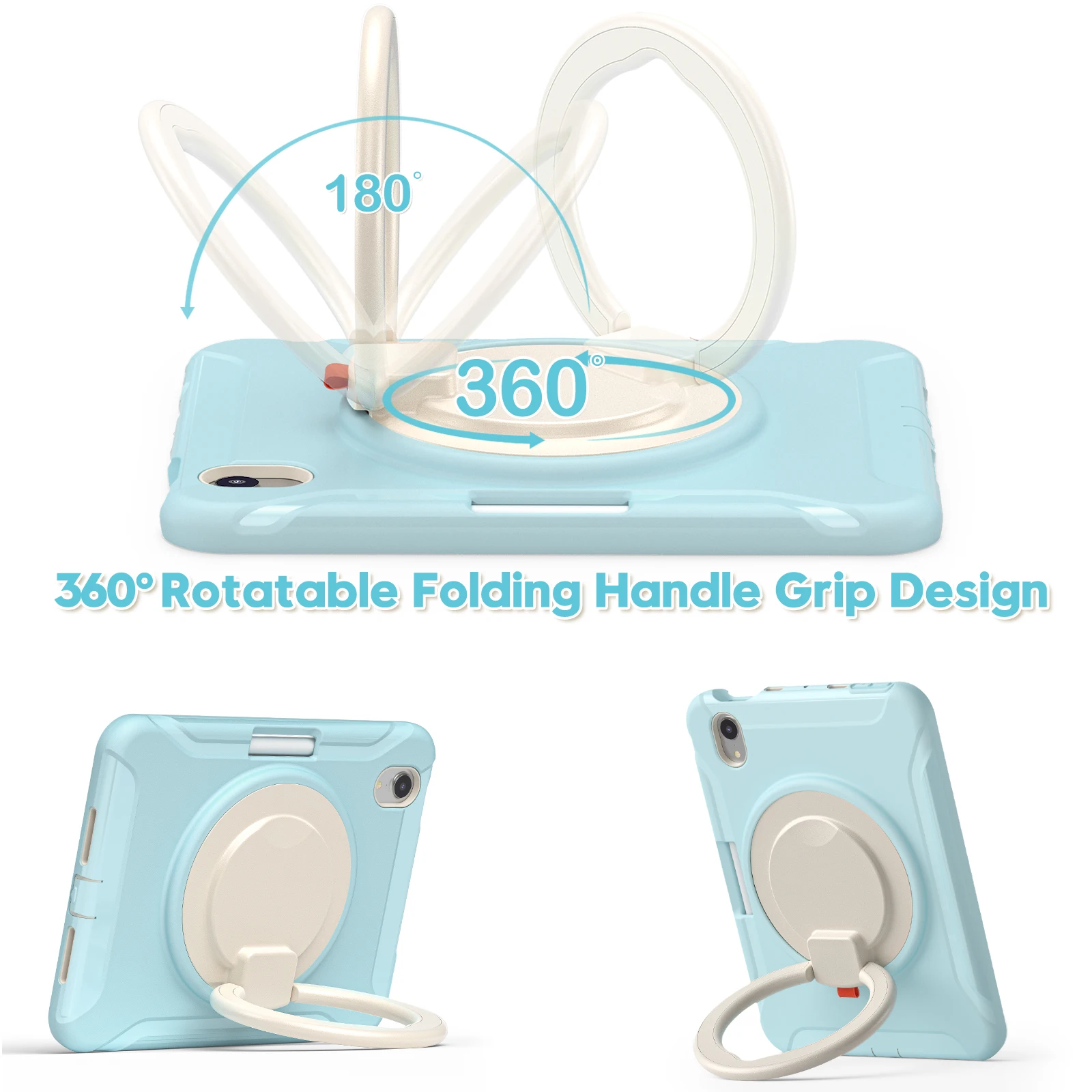 Funda para iPad Mini 7 A17 Pro 2024 Mini 7 2021 8,3 "A2993 A2995 A2996 A2567 A2568 A2569 360 soporte giratorio armadura cubierta a prueba de golpes - imagen 3