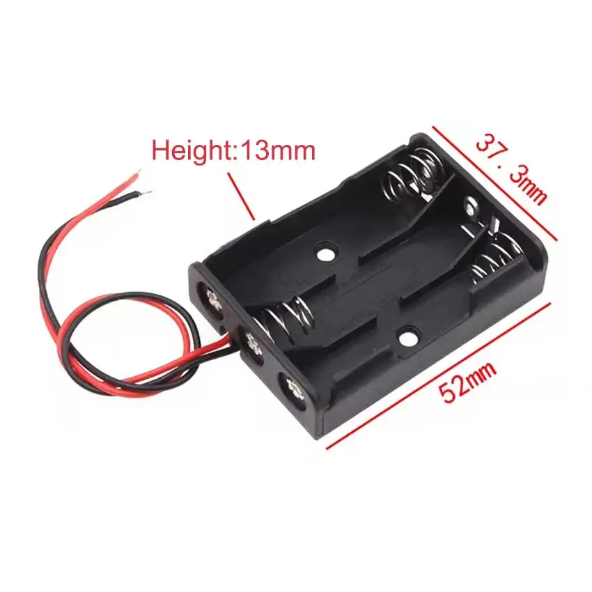Caja de Banco de energía AAA 1X 2X 3X 4X 6X 8X 1,5 V caja de almacenamiento de soporte de batería AAA 1 2 3 4 6 8 ranuras contenedor de baterías con cable - imagen 4