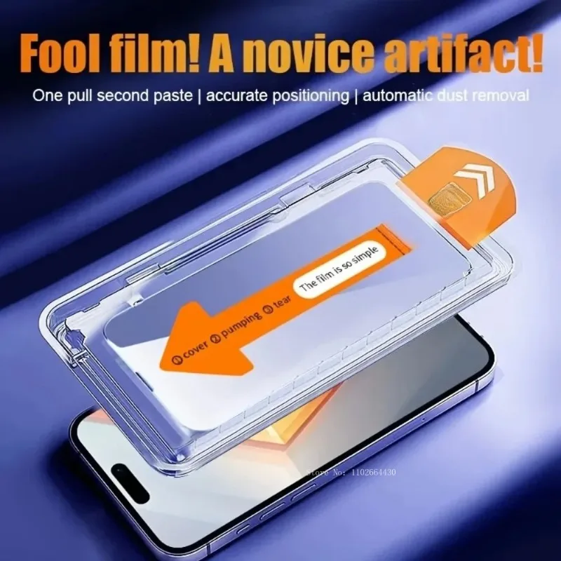 Protector de pantalla antiarañazos para IPhone 17 16 15 14 Pro Max 16e 15 14 Plus 13 12 11 Pro, vidrio templado HD sin polvo, 2 uds. - imagen 2