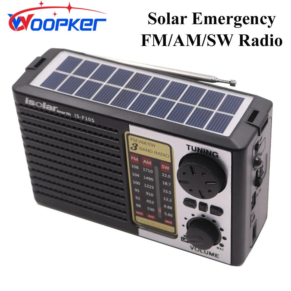 Woopker-Radio de emergencia Solar multibanda, alta sensibilidad, compatible con función FM / AM/SW, Altavoz Bluetooth, disco U, tarjeta TF