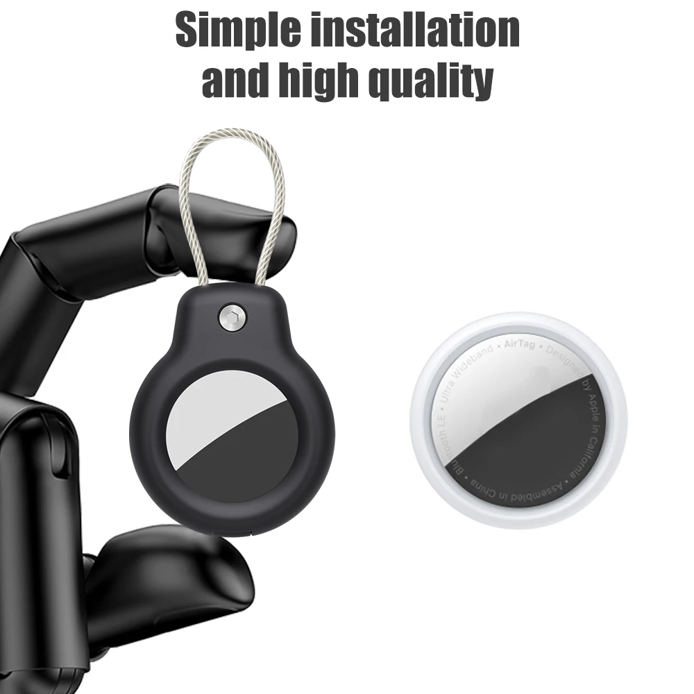 Funda protectora de bloqueo de seguridad para Apple Airtag Air Tag, soporte seguro con llavero con cordón, cubierta de seguimiento de ubicación antipérdida - imagen 2