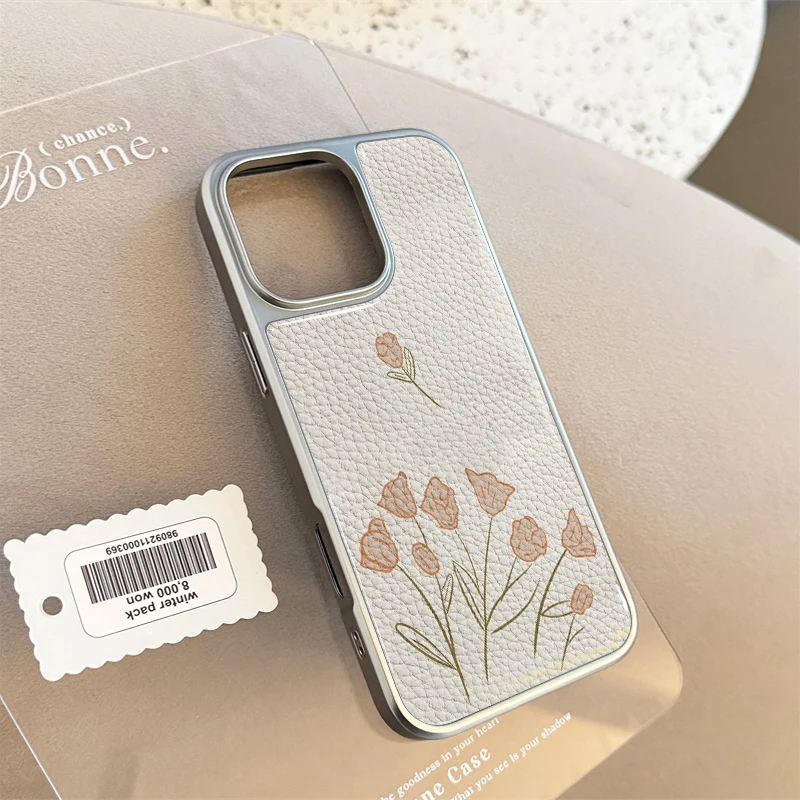 Funda de teléfono con textura de cuero "La rosa que voló" para iPhone11/12/13/14/15/16/22 Pro Max AIR PLUS - imagen 4