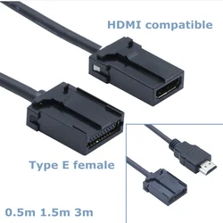 Cable HDMI Tipo E Macho a Hembra para Coche – Adaptador Vídeo HD