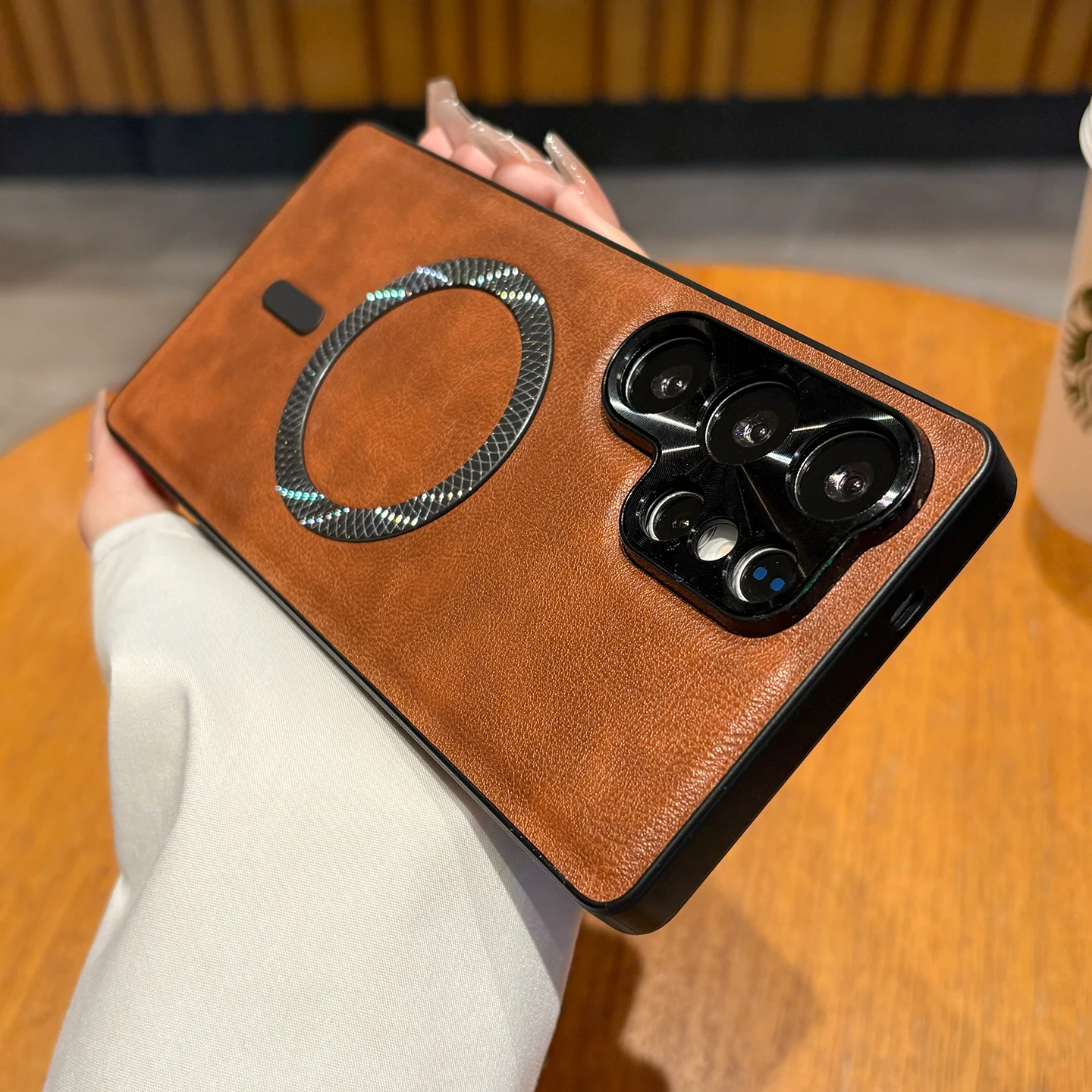 Funda magnética para Samsung Galaxy S26 S25 FE S24 S23 S22 S21 Ultra Plus, funda de cuero suave a prueba de golpes, carcasa de cámara de Metal Mag-safe