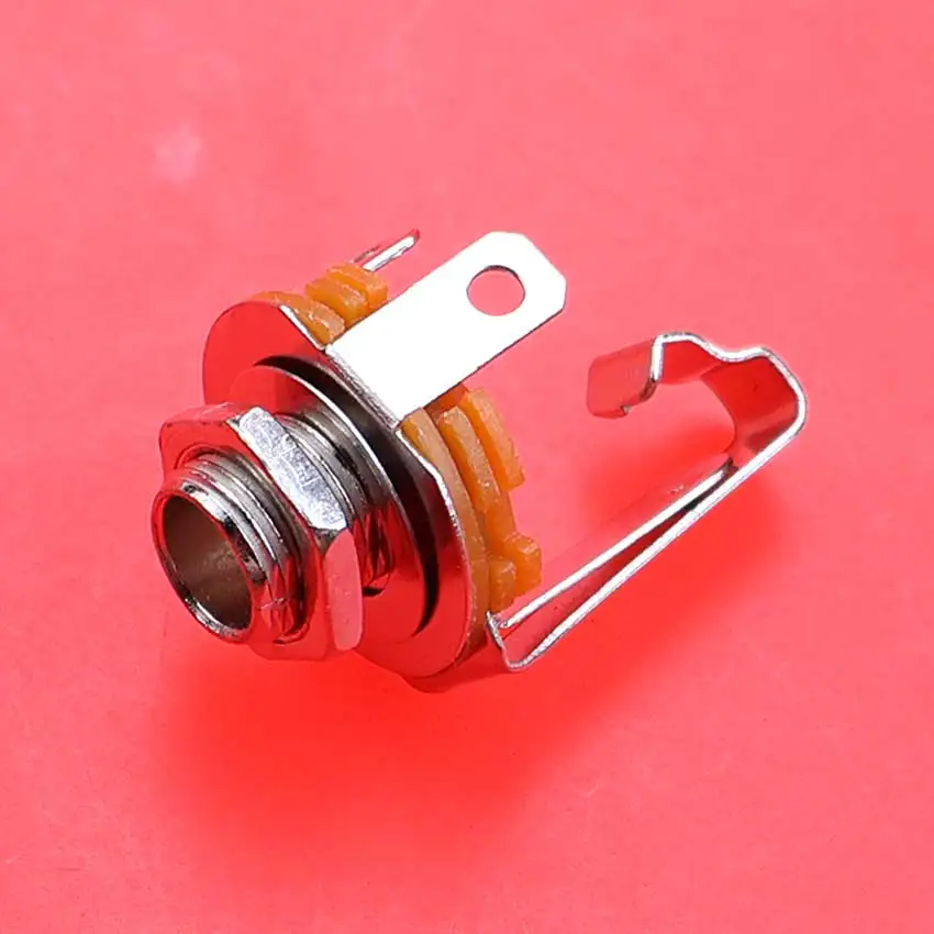 1 Uds. Conector de Audio Mono estéreo de 6,35mm conector hembra de 4 6 pines con tuerca de interruptor y arandela acabado en níquel conector de 6,35mm soldadura - imagen 3