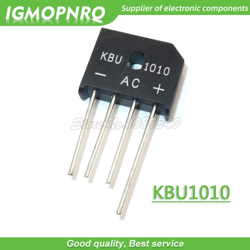 Rectificador de puente de diodo, 10 piezas, KBU1010, KBU-1010, 10A, 1000V, IGMOPNRQ