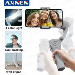 AXNEN HQ6 Estabilizador 3 ejes, luz y seguimiento facial móvil