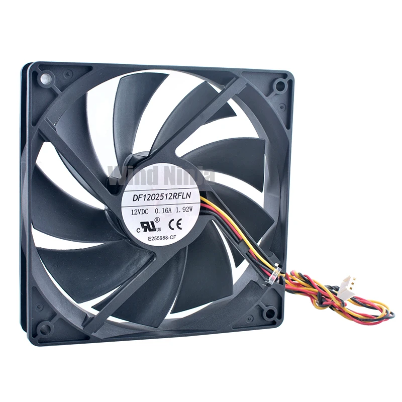 Ventilador de refrigeración silencioso 12 cm x 120 mm x 25 mm DC12V 0.16A 1.92 W 900 rpm para fuente de alimentación de CPU del chasis - DF1202512RFLN - imagen 3