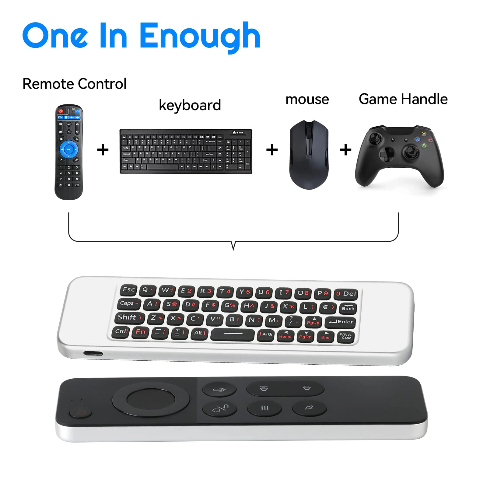 Control remoto por voz Universal Air Mouse W3 2,4G Mini teclado inalámbrico de mano para Android TV BOX Windows PC - imagen 3