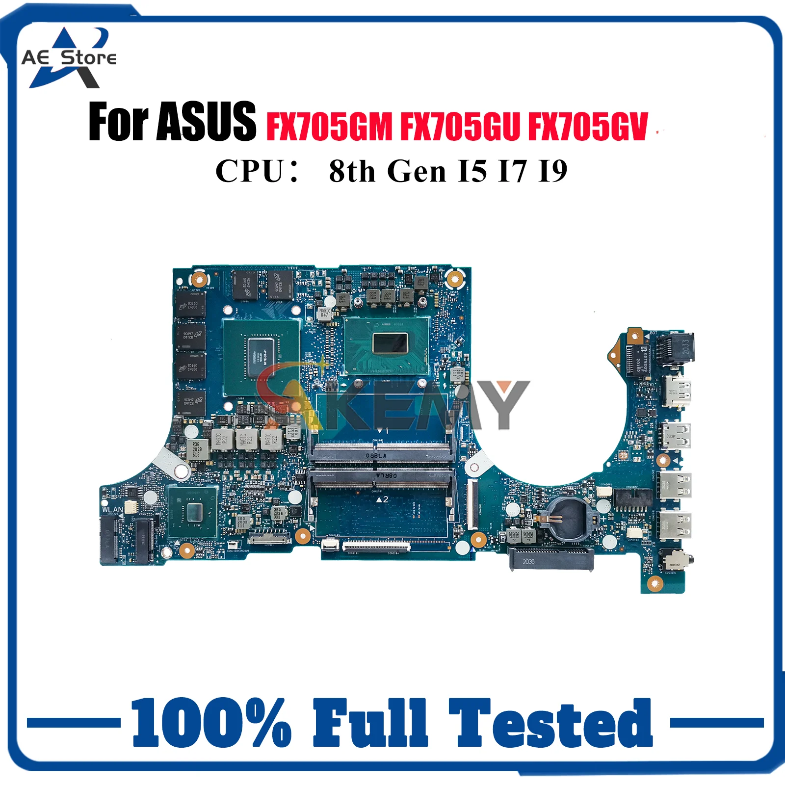 Placa base para ordenador portátil FX705GM para ASUS TUF Gaming FX705GV FX705GU FX705 FX705GM placa base para portátil con CPU I5 I7 I9 100% pruebas OK