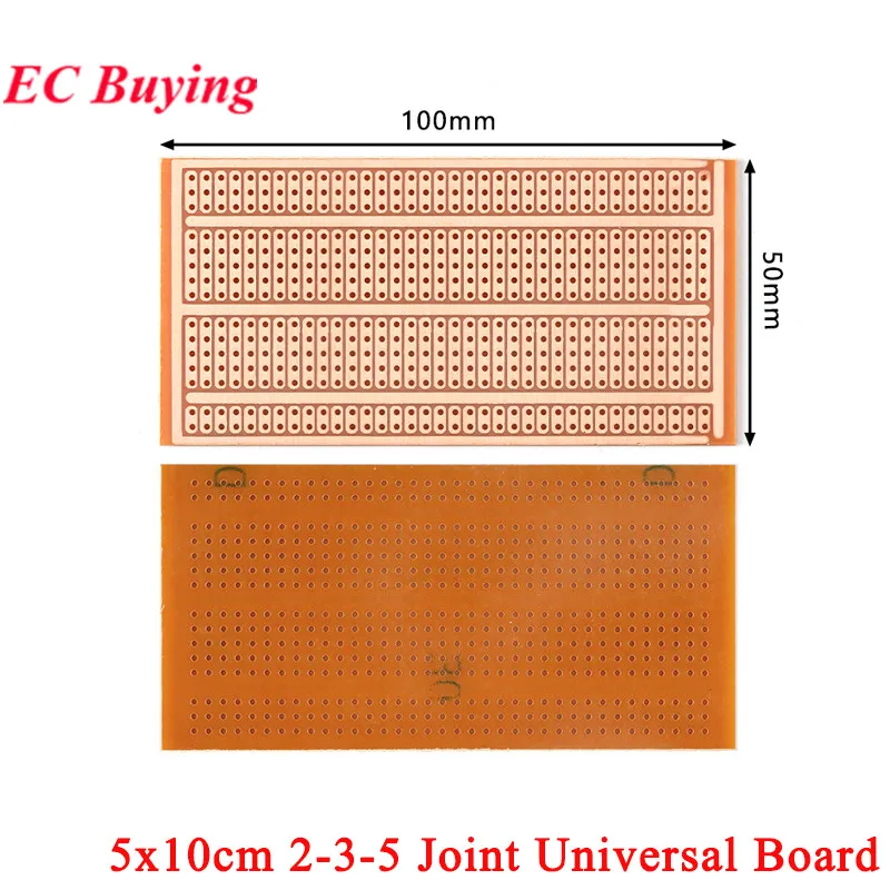 Placa Universal de junta 5X10cm 2-3-5, 5x10cm, PCB, placa de circuito de matriz Experimental General, orificio conector de placa de pruebas, 5 uds./1 ud.