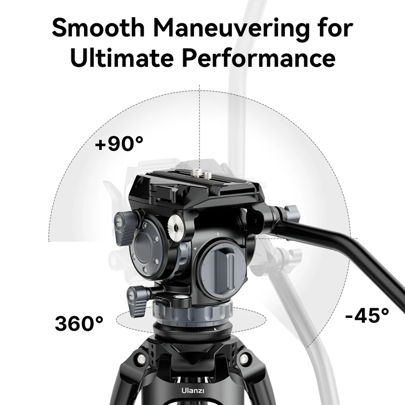Ulanzi Video Trípode de fibra de carbono/aluminio de alta resistencia rápido con cabezal fluido Placa de liberación rápida Trípode de vídeo profesional - imagen 5