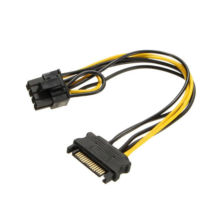 Cable adaptador de fuente de alimentación SATA a PCI Express, 15 pines macho a 8 pines (6 + 2), tarjeta de vídeo PCI-E macho, Cables de datos - imagen 3