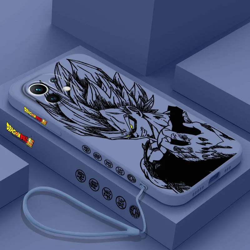 D-Dragon Ball Vegeta Saiyan para Xiaomi Mi 17 15 14 13 12 11 9 13T 12T Lite Pro Max 5G cubierta de la caja del teléfono de cuerda izquierda líquida - imagen 4