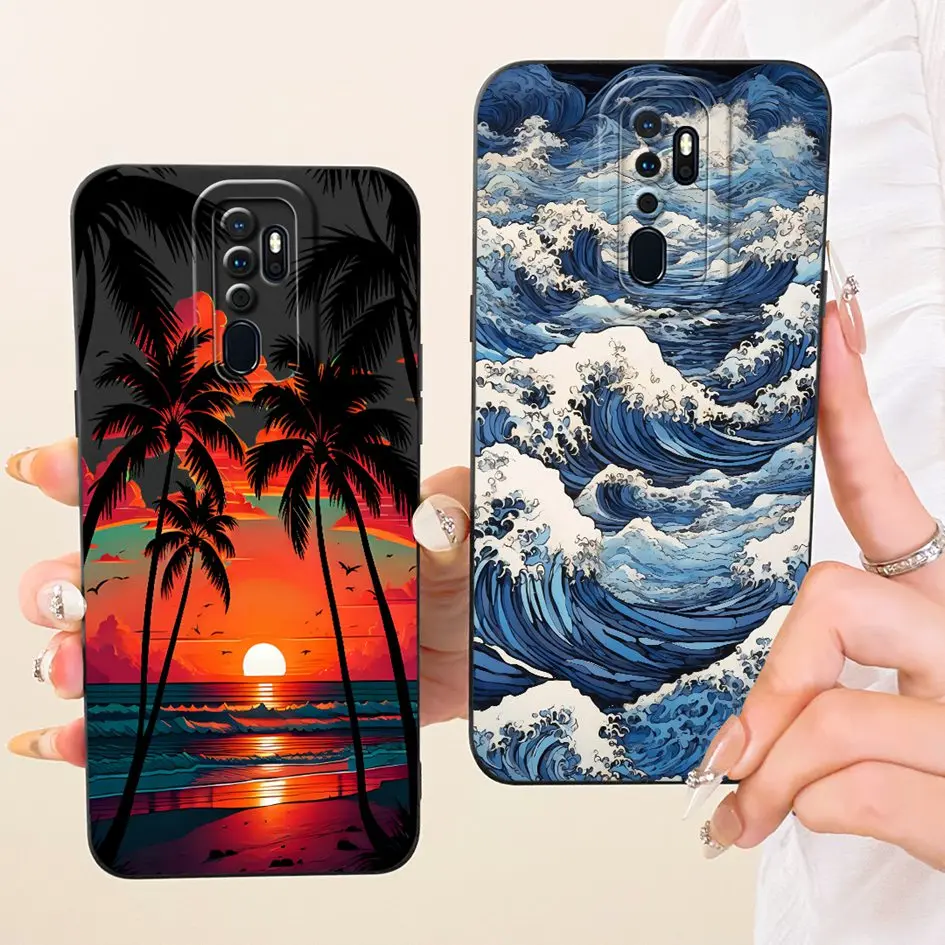 Funda para OPPO A5 A9 2020, funda a prueba de golpes, carcasas protectoras de silicona suave pintadas de lujo para teléfono OPPOA5 2020 OPPOA9 A11