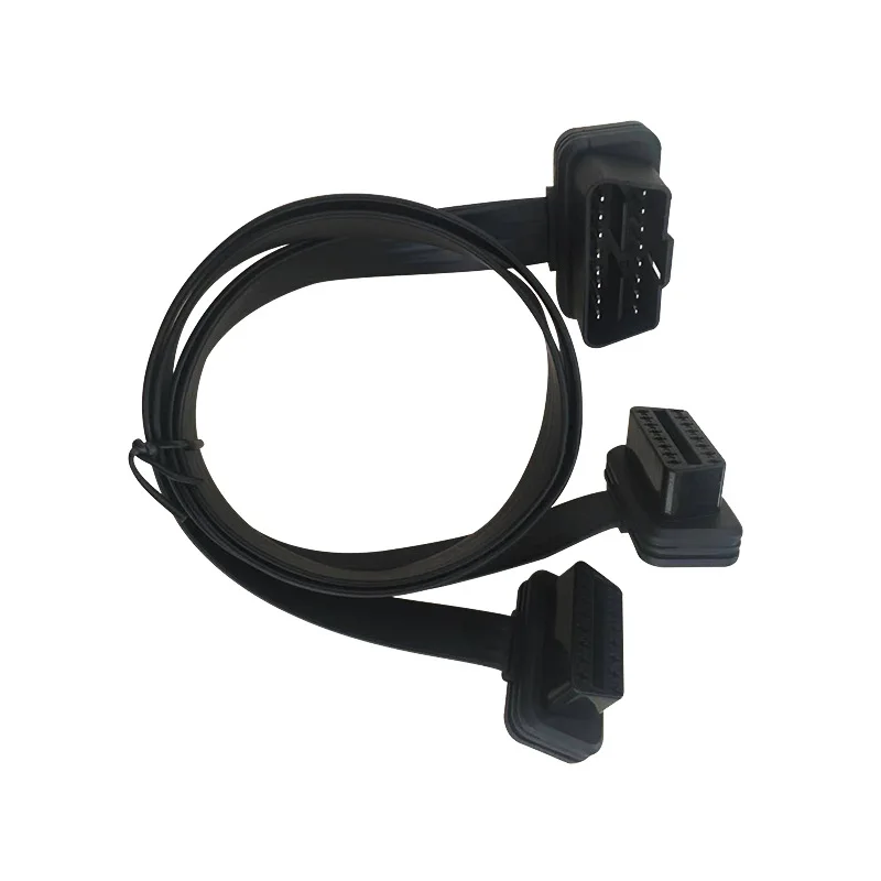 50CM extensión OBDII conector doble Y divisor OBD2 16PIN conexión macho a hembra plana + delgada como fideos - imagen 5