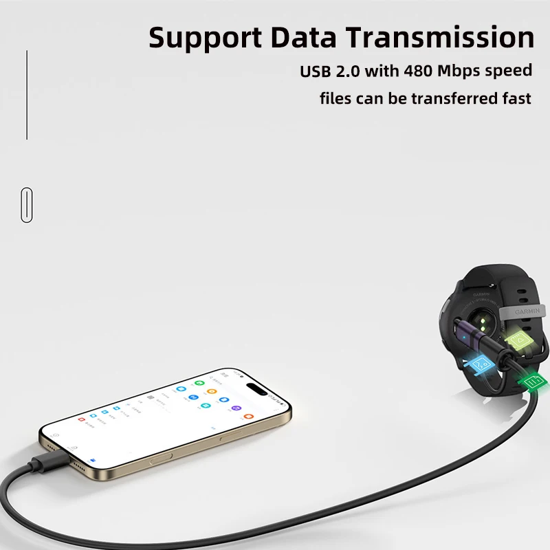 Adaptador de carga USB C para Garmin Quatix7 Pro Fenix8765 Instinct 2S conector portátil tipo C para convertidor de cargador de reloj inteligente - imagen 5