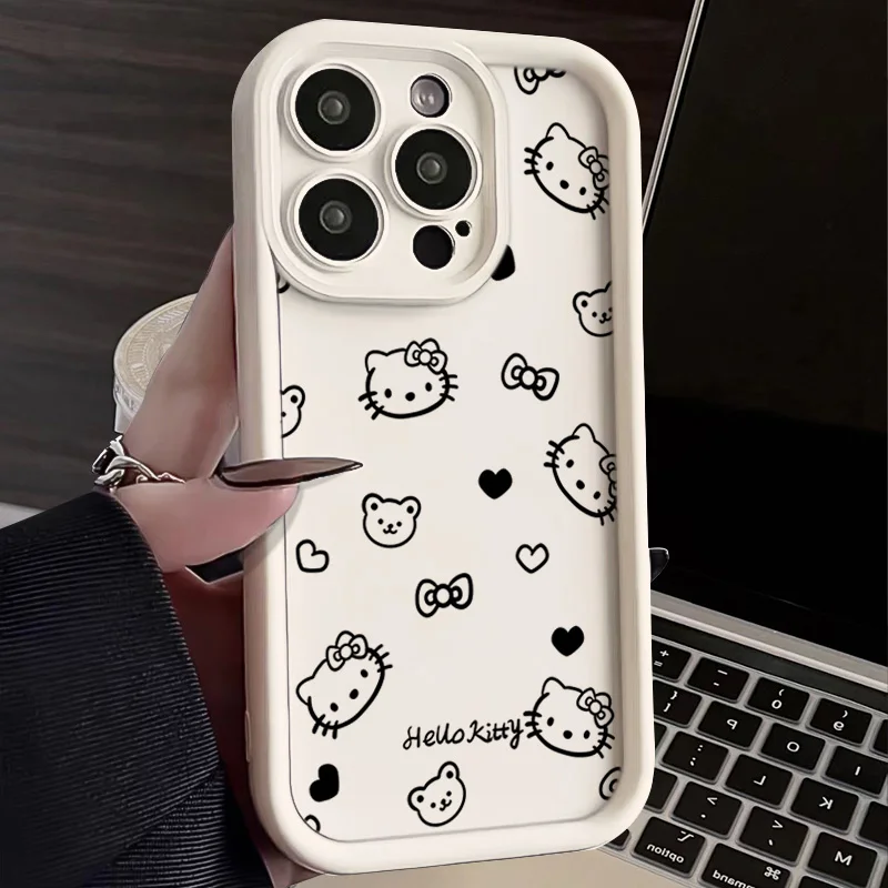 Funda de silicona con grafiti de gato Hello Kitty para Xiaomi Redmi Note 13 12 Turbo 11 Pro Plus 12S 11S 10S 10 9 9S 8 7 Pro 12C 13C - imagen 2