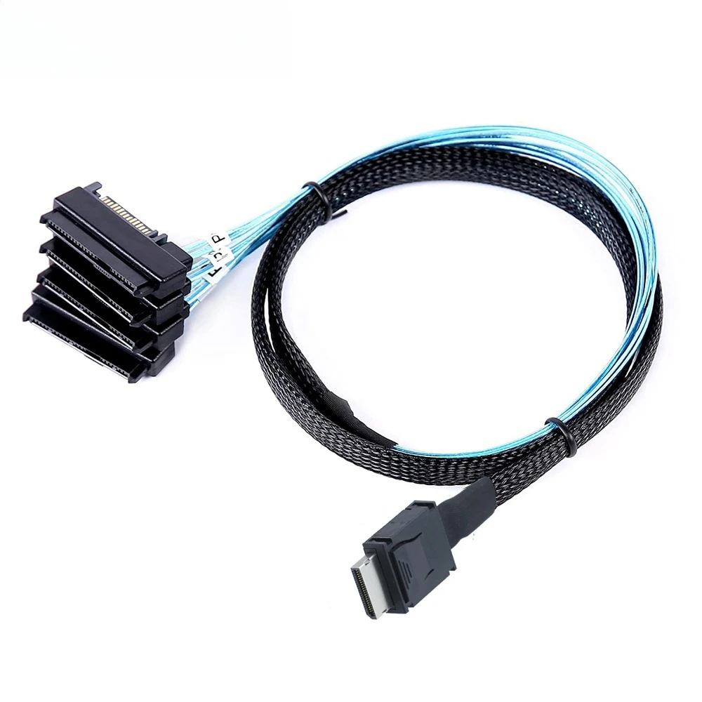 OCuLink PCI-E SFF-8611 4i a MINI SAS 8482 2 en 1 conversión de disco duro Cable adaptador de alta velocidad longitud opcional 0,5 M 1M - imagen 3