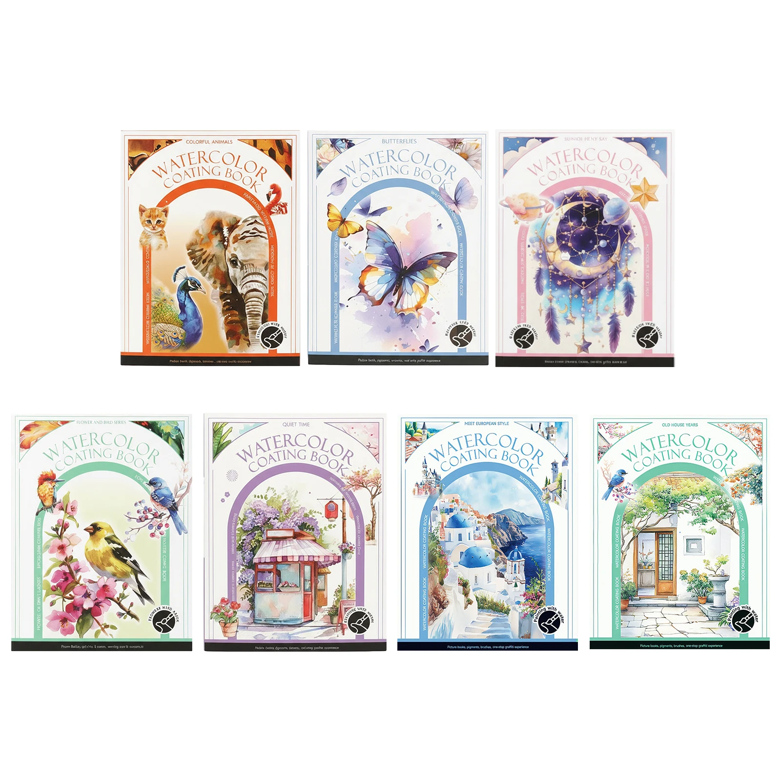 Libro de pintura de acuarela triple DIY, libro de trabajo de pintura de acuarela de colores integrados para niños y adultos - imagen 2