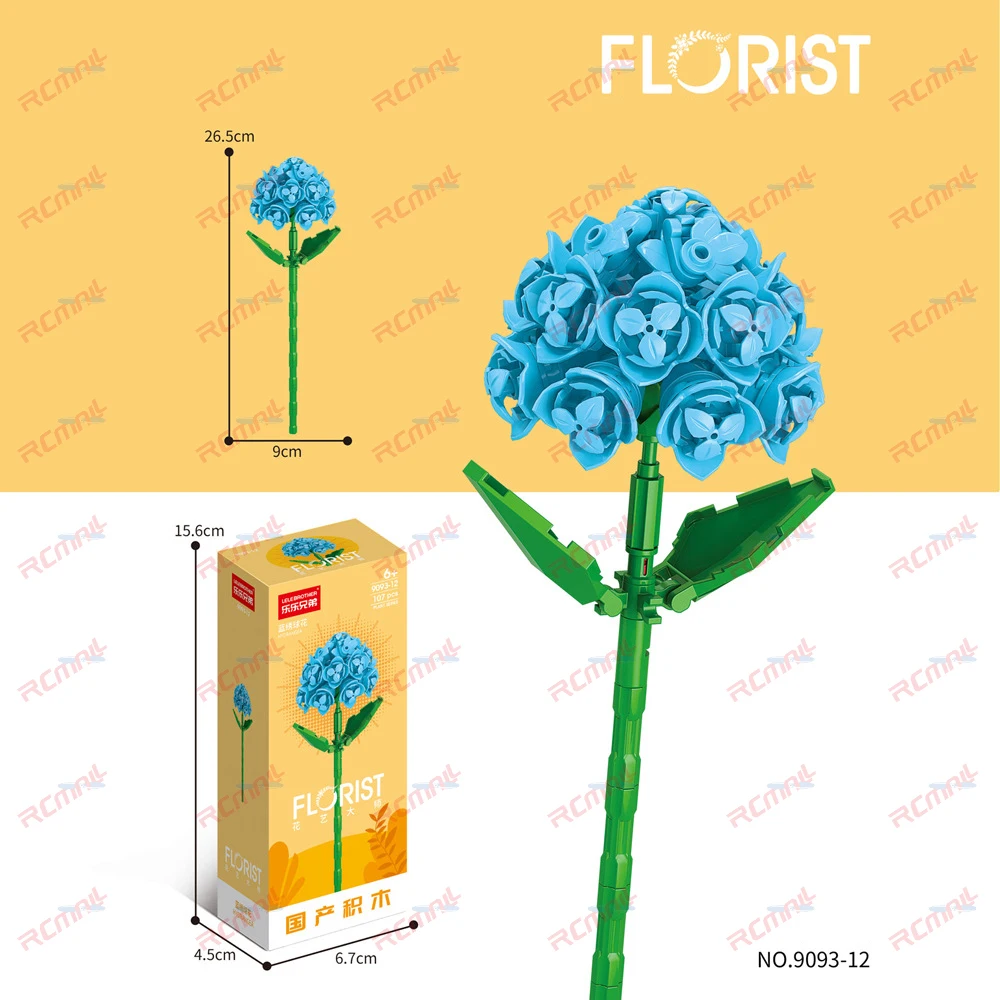 Bloques de construcción de flores, partículas pequeñas, montaje creativo de ladrillos, adornos de decoración del hogar, plantas en macetas, juguetes educativos, regalo - imagen 3