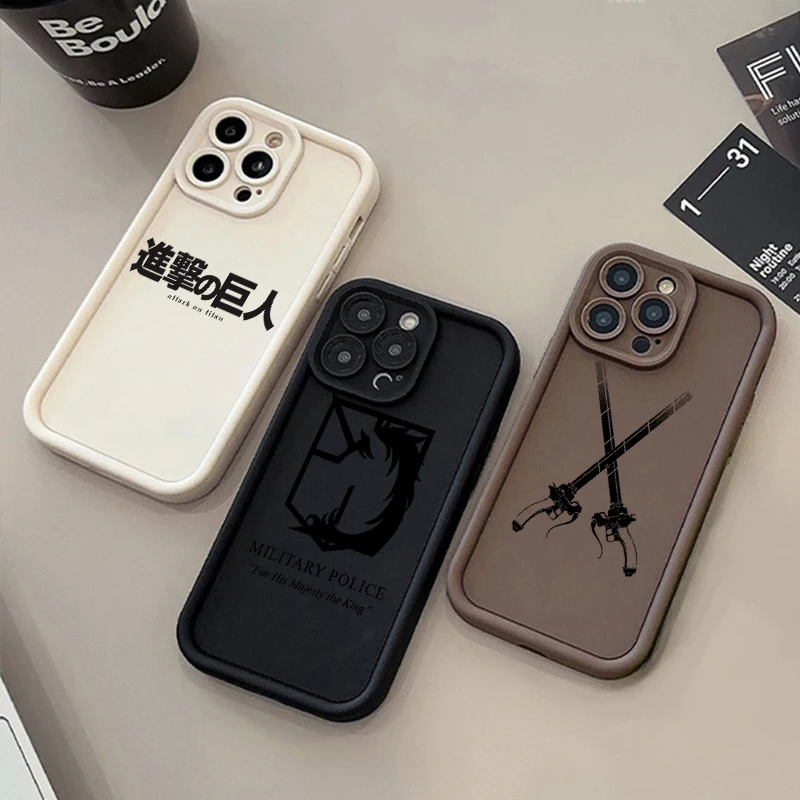 Funda de teléfono con logotipo de ataque a los Titanes para Apple iPhone, 15, 14, 13, 12, 11, XS, XR, X, 8, 7 Pro Max Plus