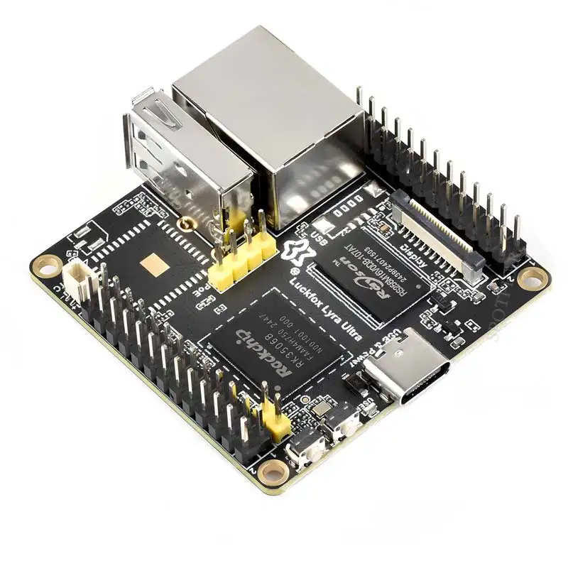 Luckfox Lyra Ultra RK3506B Opción de micrófono EMMC-8GB integrada WiFi6 /PoE con puerto de audio y pantalla