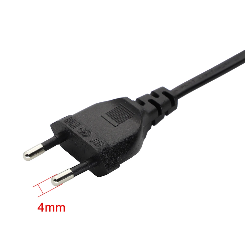 Cable de alimentación de CA de 30cm UE a IEC 320 C7 Schuko CEE7/16 a C7 Firgure 8 Cable de alimentación de la UE Cable de extensión de conector 2.5A 250V negro - imagen 4