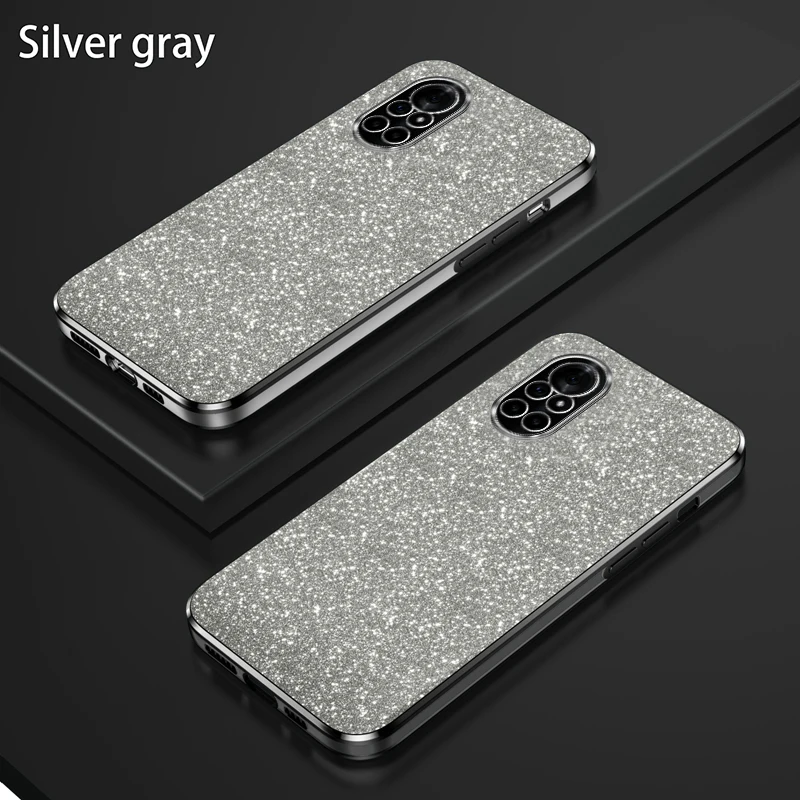 Funda de teléfono para Huawei nova 8 Pro, carcasa trasera de silicona con brillo degradado de lujo - imagen 2