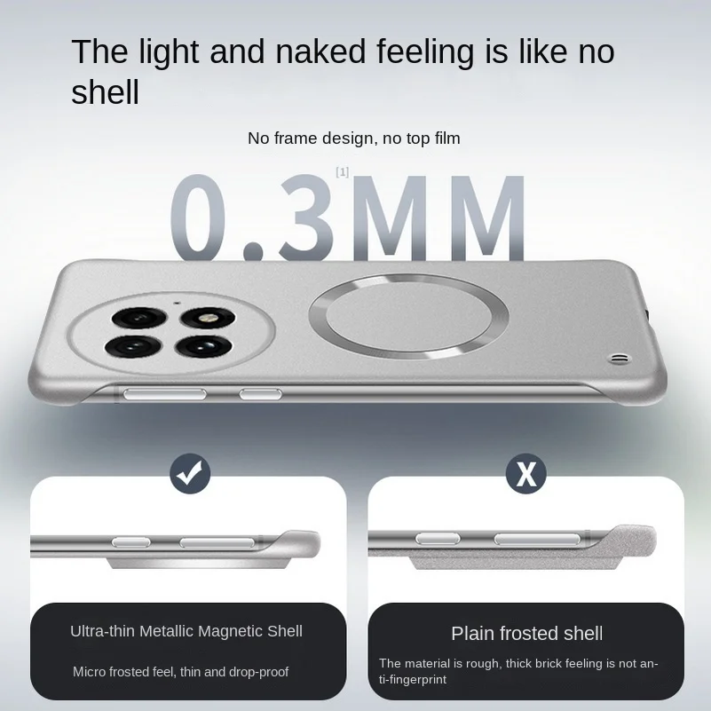 Funda de teléfono magnética Magsafe de marco delgado para OnePlus 13T 13 13R 12R 11R One Plus nord 5 ce5 cubierta protectora de cámara mate dura delgada - imagen 4