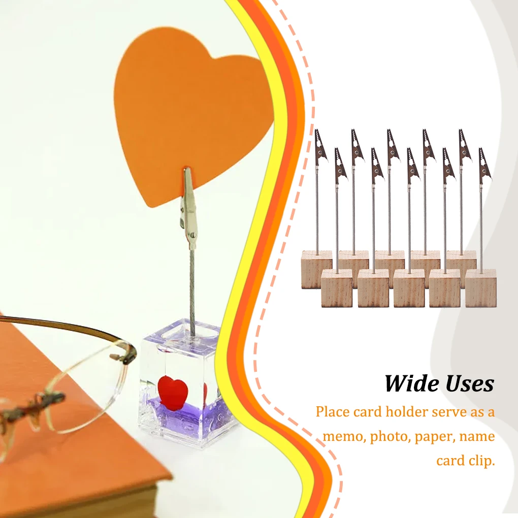 Portatarjetas para boda, soporte para notas de banquete, adorno de escritorio, 10 Uds. - imagen 4