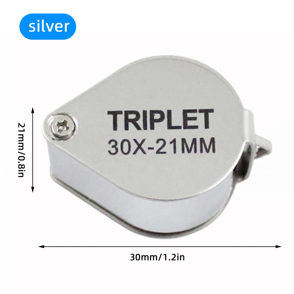 30X 20X 10X joyería de Metal lupa joyeros herramienta para ojos joyería lupa plegable lente de cristal lupa - imagen 5