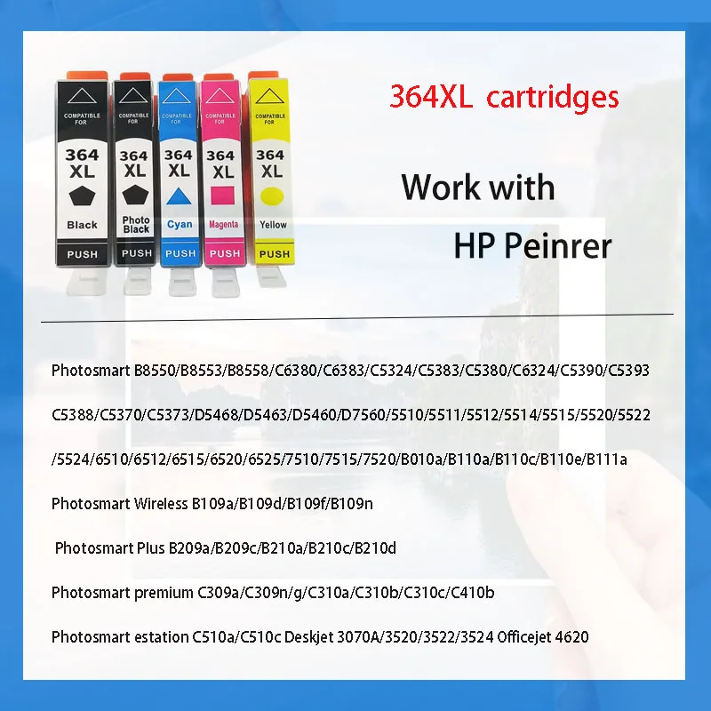 Cartuchos de tinta para impresora HP, recambio de tinta Compatible con HP364, 364, 364XL, HP Photosmart 5520, 6510, 6520, 7510, B109, B110, B209, C310, C410, 4/5 unidades - imagen 3