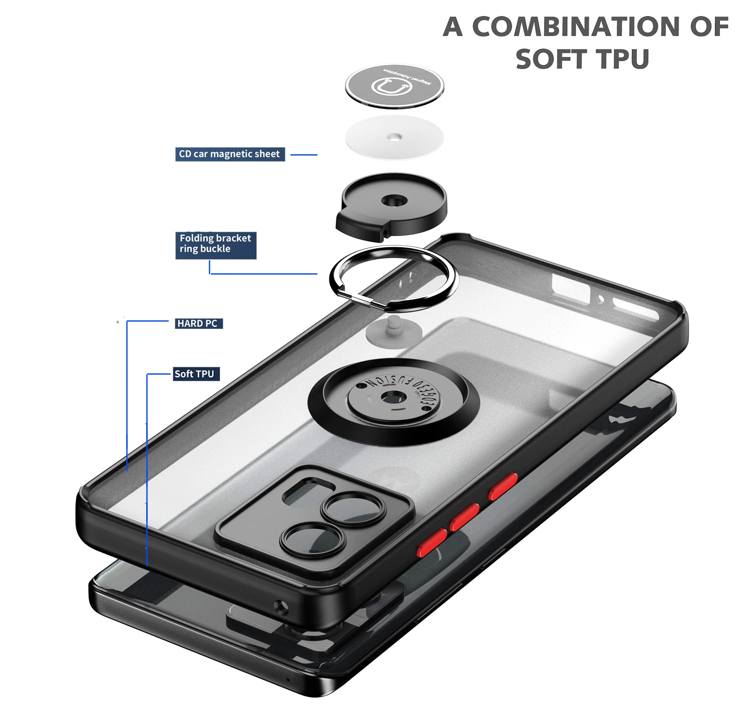 Funda mate armadura para Motorola Moto Edge 40 Neo Edge 30 Fusion Ultra cubierta anillo soporte magnético Coque Funda - imagen 3