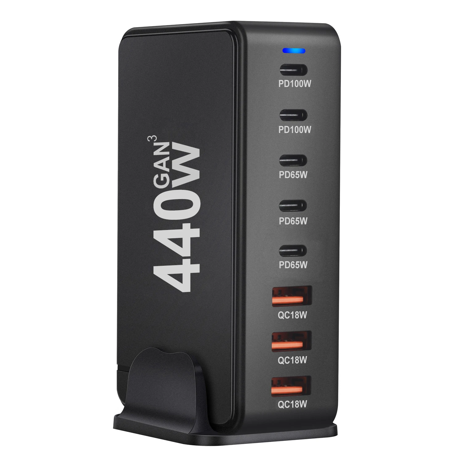 Nuevo cargador rápido GaN de 440W 3,0 USB tipo C cargador móvil de 8 puertos 5C3A PD conveniente de llevar cargador de tableta - imagen 3